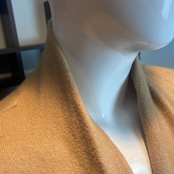 LOFT Tan & White‎ Striped Pocket Cardigan Sweater Womens Size M RefJ023 - Picture 8 of 11